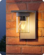 EDISHINE Außenwandleuchte E27 IP44 – Anthrazit Aluminiumgehäuse für Haustür & Garage