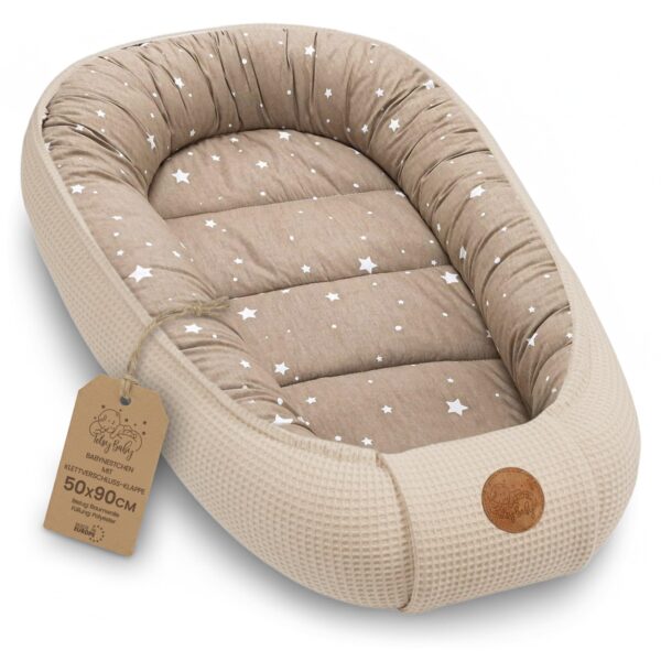 Babynest 90x50 cm Totsy Baby – Handgefertigter Kokon aus Baumwolle & Waffelpiqué für Neugeborene