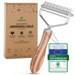 Golden Pets Unterwollbürste 2in1 – Profi-Fellbürste für Hunde & Katzen | Entfilzung & Unterwolle