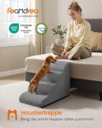 Feandrea Hundetreppe 4 Stufen mit sanfter Neigung – rutschfest & wasserdicht für kleine Hunde – Bild 2