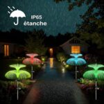 Hqynss Solar-Quallenleuchten 3er Set – Farbwechsel LED Gartenleuchten IP65 wasserdicht – Bild 3