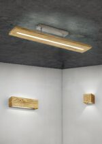 Trio Leuchten LED Wandleuchte Brad – Dimmbar mit Holz & Nickel Design – Bild 4