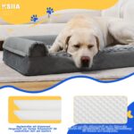 KSIIA Orthopädisches Hundesofa Mittelgross 91x68cm – Ergonomisches Hundebett mit Noppenschaum & Waschbar – Bild 3