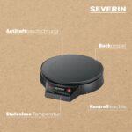 SEVERIN Crêpes Maker 30 cm mit Antihaftbeschichtung – Professionelle Crêpespfanne mit Holzzubehör – Bild 5