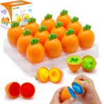 MOONTOY Montessori Sortierspielzeug – 12er Karotten-Eier Set für Kleinkinder ab 1 Jahr