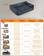 Feandrea Hundebett 120x90 cm mit Leinenoptik & erhöhten Rändern – orthopädisches Hundekissen – Bild 5
