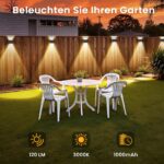 Delaiglow Solar-Wandleuchten 6er Set – IP67 Außenleuchten mit Bewegungsmelder für Garten & Zaun – Bild 6