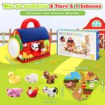 Toyzey Bauernhof-Spielset mit 6 Plüschtieren – Montessori Sensorik Spielzeug ab 6 Monaten – Bild 2