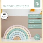 Bieco Holz Regenbogen Pastell – Montessori Stapelspiel für Motorik & Kreativität – Bild 2