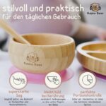 Bubba Bear Kindergeschirr-Set mit Saugnapf – Bambus Babyteller für sicheres Essen – Bild 3