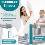 KESSER® Bettschutzgitter 180 cm – Höhenverstellbar & Klappbar mit Mesh-Netz für Kindersicherheit – Bild 4