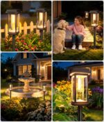 RECHOO Solarleuchten 4er Set – Warmweiss Gartenbeleuchtung mit Metall-Erdspies & 2 Modi – Bild 8