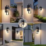 Aipsun 16W LED Aussenwandleuchte 2er Pack – IP65 Edelstahl Wandleuchte Anthrazit – Bild 6