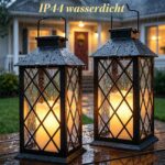 Dekofun 35cm Solarlaterne 2er-Set – Flammeneffekt & IP65 Wasserdicht für Garten & Balkon – Bild 6