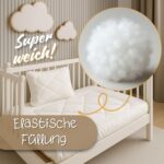 Totsy Baby Kinderbettdecke 120x90 cm mit Kissen – Ganzjahresdecke Steppdecke Weiss – Bild 6