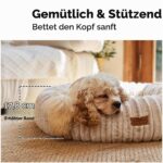 FUKUMARU Orthopädisches Hundebett 64x64 cm – Memory-Schaum Donut-Design in Kamel – Bild 4