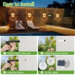 Quntis Solar Wandleuchte 4er Set – 360° Warmweiss Gartenbeleuchtung IP44 wasserdicht – Bild 8