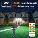 INTELAMP Solarlampe mit Bewegungsmelder & Fernbedienung – 1200 Lumen, 270° Weitwinkel für Garten – Bild 2