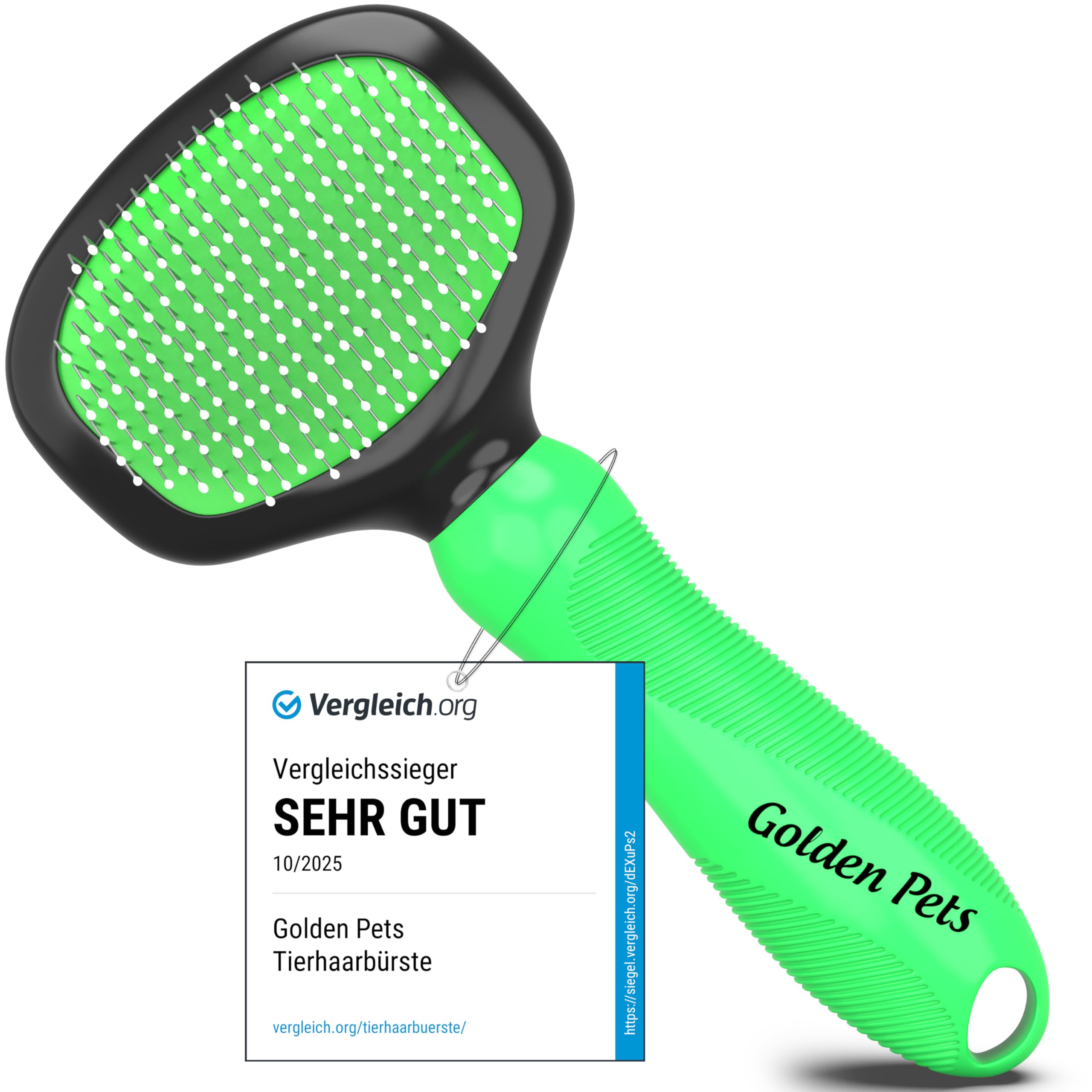 Golden Pets Softbürste mit Luftkissen & Schutznoppen – Sanfte Fellpflege für Hunde & Katzen