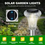 MUSUNIA Solar-Wegeleuchten 6er-Pack – IP65 Edelstahl Gartenleuchten Warmweiss – Bild 2