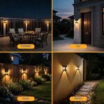 btfarm 4er-Set Solar Wandleuchten mit Bewegungsmelder – IP65 Retro Warmweiss für Garten & Terrasse – Bild 5