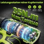 VOERJIA 12V Akkuschrauber-Set mit 2x2000mAh Akkus – 35Nm Drehmoment für Heimwerker – Bild 3