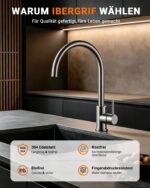 GRIFEMA G4008 Küchenarmatur 360° Schwenkbar – Hochdruck Spültischarmatur Edelstahl – Bild 2