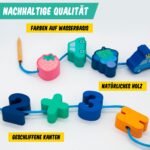 Faerly® Fädelspiel 60 Teile mit Aufbewahrungsbox – Montessori Motorikspielzeug ab 2 Jahren – Bild 7