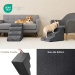 EHEYCIGA Hundetreppe 40 cm – 3 Stufen Haustiertreppe mit Gelenkschonung für kleine Hunde – Bild 5
