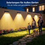 GEARLITE Solar-Wandleuchte 4er-Set mit 5 LED Linsenfokus – 10 Modi & IP65 Wasserdicht – Bild 8