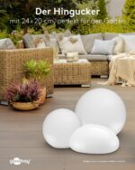 goobay LED Solarstein 2er-Set 24cm RGB – 10 Leuchtmodi für Garten & Terrasse – Bild 9