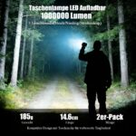Voylite LED Taschenlampe 2er-Set – 1000000 Lumen, 1500m Reichweite, IPX7 Wasserdicht – Bild 2