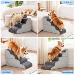 ZOMISIA Hundetreppe 40 cm mit 3 Stufen – Gelenkschonende Haustierrampe für Sofa & Bett – Bild 2