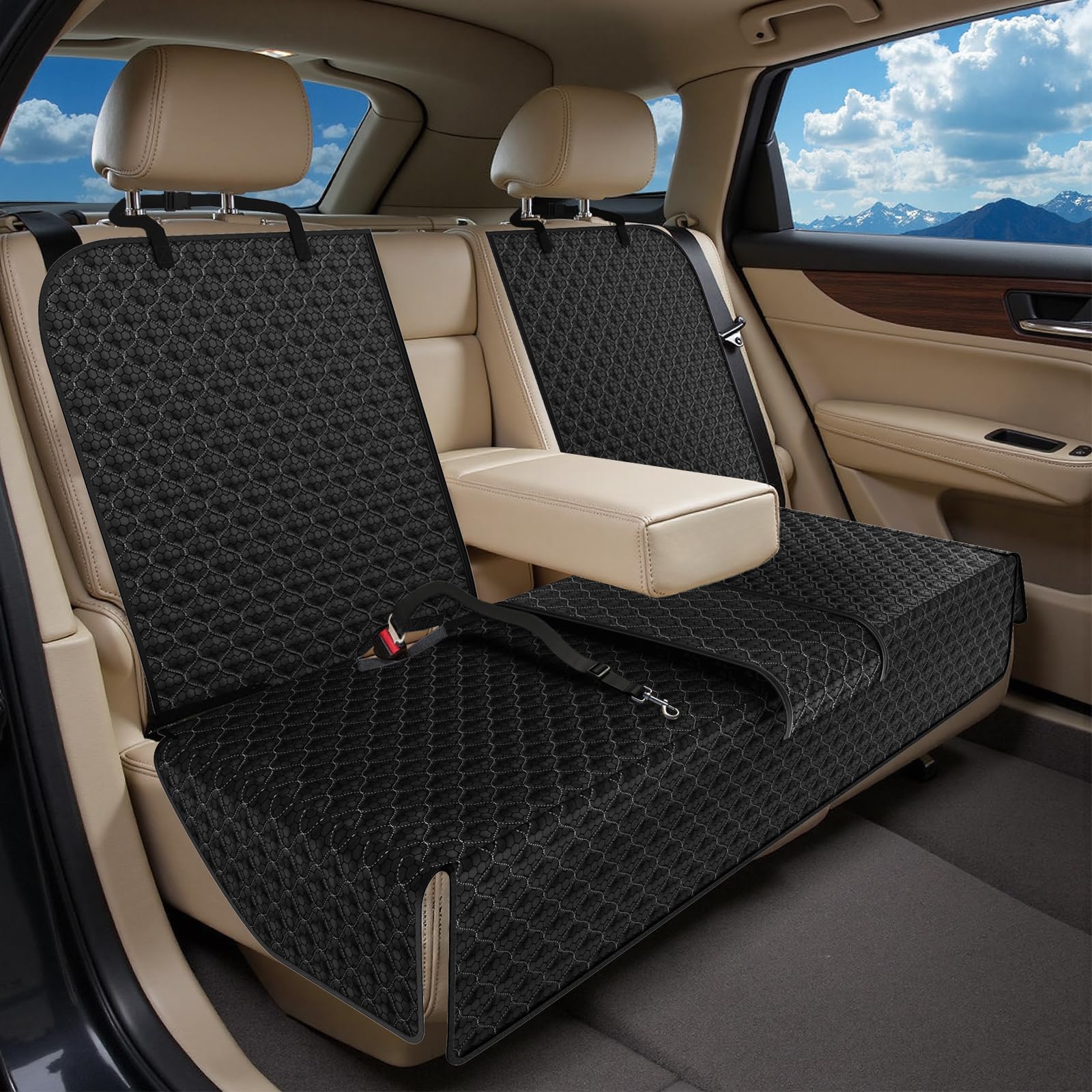 UPAWPIA Hundedecke Auto Rückbank 135 cm – Wasserdicht & rutschfest für PKW, SUV & Kindersitz
