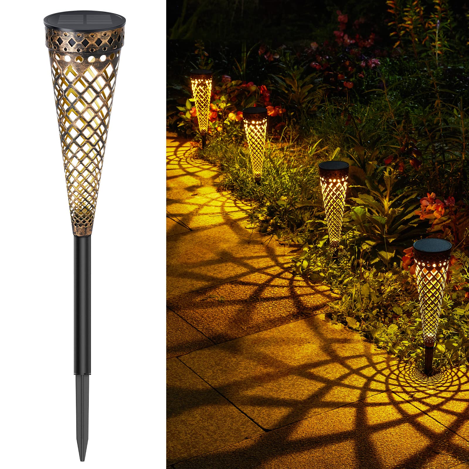 GEARLITE 4er Set Solarleuchten für Außen mit 2 LED & 800 mAh – IP65 Gartendeko