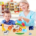 Atoylink Holz-Stapelspielzeug mit 11 Tierfiguren – Montessori Lernspiel ab 2 Jahren – Bild 8