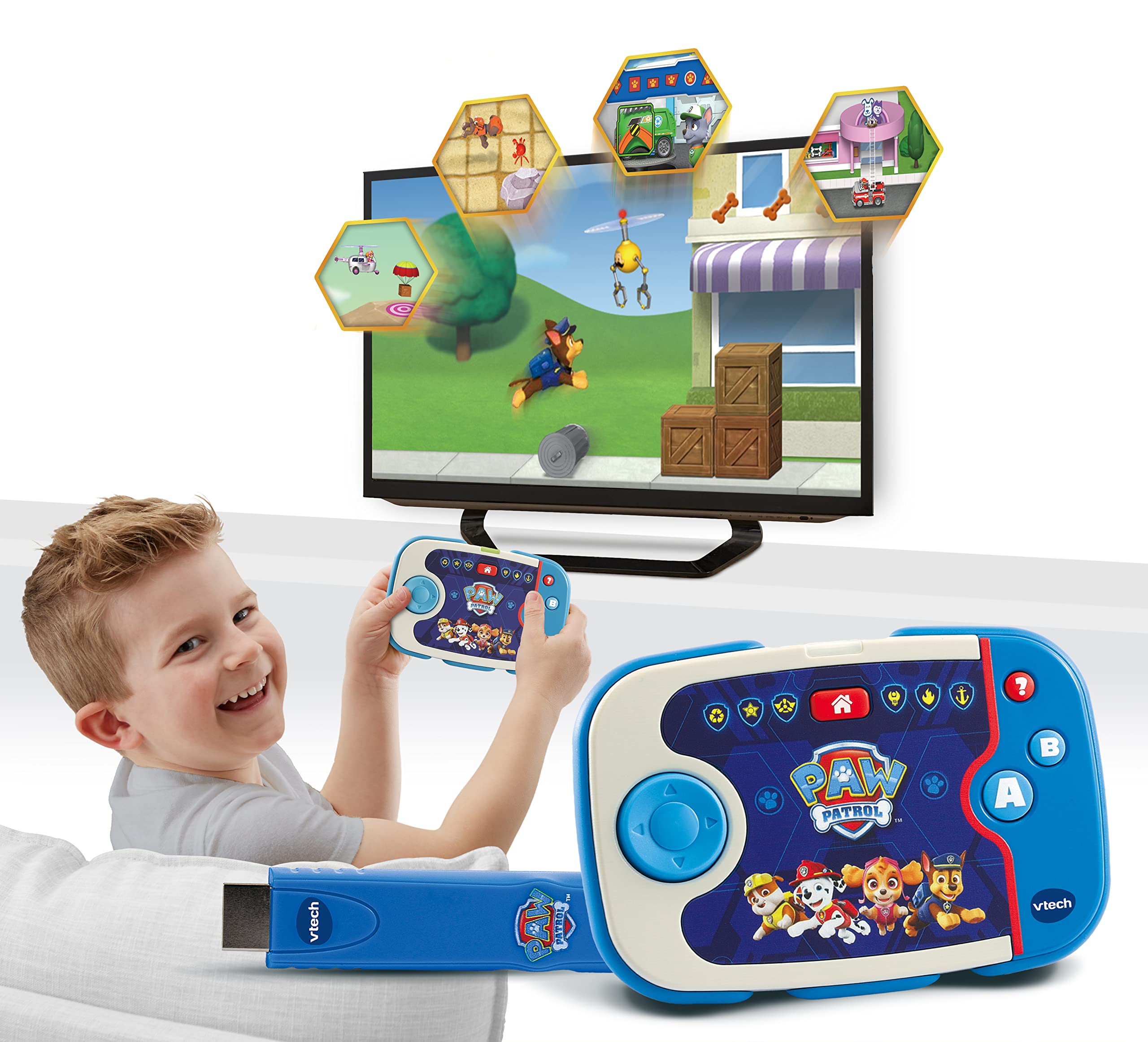 VTech ABC Smile TV PAW Patrol – TV-Lernkonsole mit HDMI-Stick für Kinder 3-7 Jahre