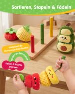 hahaland Montessori Obst-Stapelspiel aus Stoff – Motorik & Sortierspiel für Babys ab 1 Jahr – Bild 3
