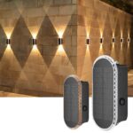 ELLASAY Solar Wandleuchte Aussen 2er-Set – IP65 Wasserdicht mit 3 Lichtfarben für Garten & Fassade