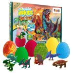INKEE Dino Badebomben Geschenkbox mit 6 Badekugeln & Dinosaurier Figuren zum Sammeln