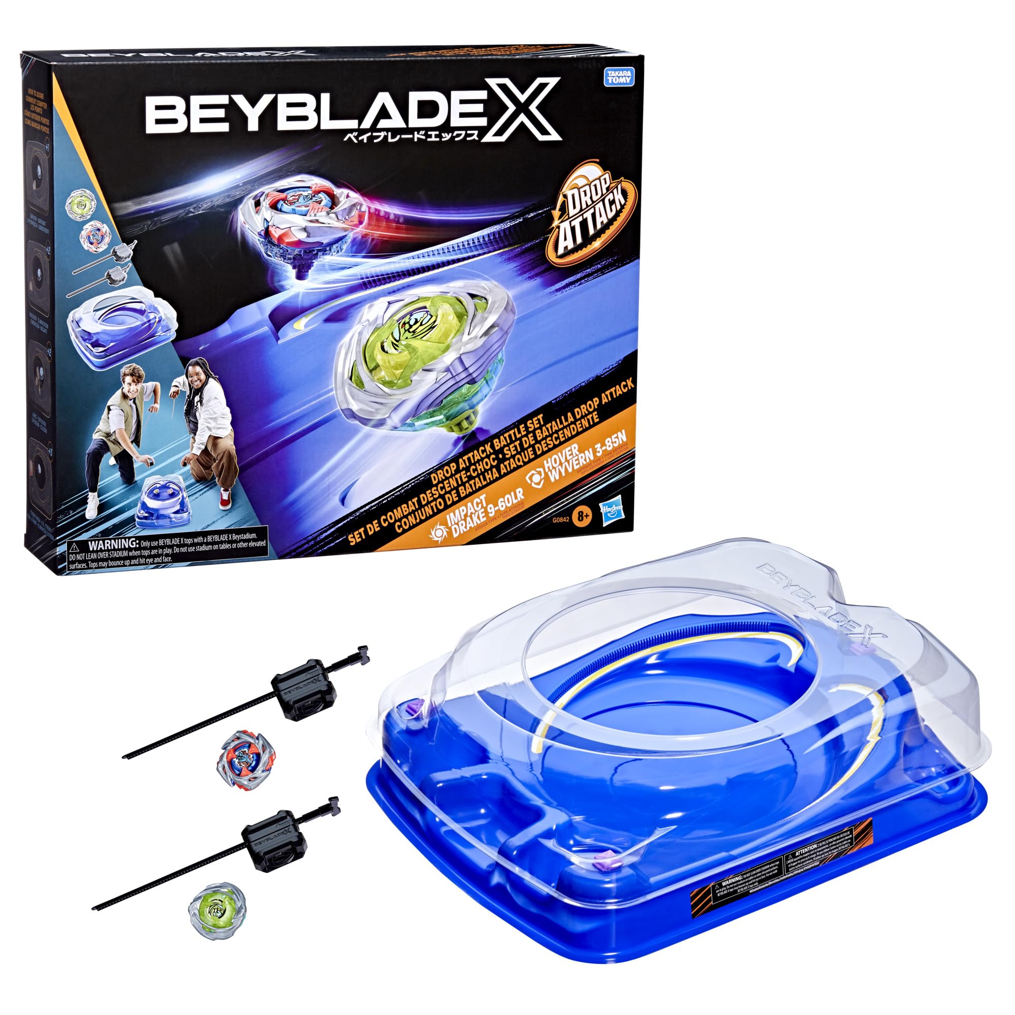 Beyblade X Drop Attack Battle Set – Komplettes Kampf-System mit X-Celerator für Kinder