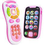 JOYIN Rosa Baby Smartphone mit Fernbedienung – Musikspielzeug & Lernspielzeug ab 6 Monaten