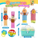 Wootoyz 14-teiliges Rassel-Beissring Set – Sensorisches Babyspielzeug 0-12 Monate mit Aufbewahrungsbox – Bild 2