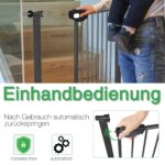 XMTECH Treppengitter 105-115 cm Schwarz – Druckmontage ohne Bohren mit Auto-Close für Kinder & Haustiere – Bild 4