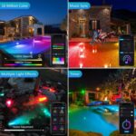 NATPOW RGB LED Unterwasserbeleuchtung – Teichlicht mit Bluetooth APP & Fernbedienung IP68 – Bild 2