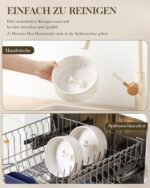 MALACASA Hundenapf 1000 ml Keramik Doppelschalen mit Walnussholzständer – Ergonomisch & Rutschfest – Bild 8