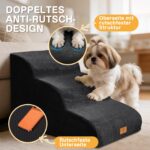 Zvonema Hundetreppe 3 Stufen 60x40x40cm – Wasserdichte Haustierrampe für kleine Hunde & Katzen – Bild 7