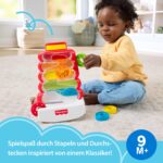 Fisher-Price Drop Through Rock-a-Stack – Motorik-Spielzeug für Babys ab 9 Monaten – Bild 3