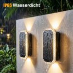 SUNNMO Solar Wandleuchte Up & Down 4er-Set – IP65 Aussenleuchte mit 3 Lichtfarben – Bild 6