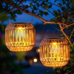 Solarlaterne Rattan 15×15×22 cm – Bohemian Außenleuchte mit Dämmerungssensor – Bild 7